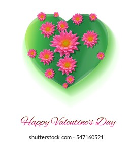 Vector. White background. Postcard heart. Valentine's day. I love you