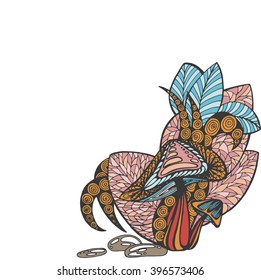 Vector white background for postcards with the image of a stylized and bending plants