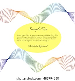 Vector white background with rainbow waves and example text