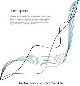 Vector white background with smooth blue lines and example text