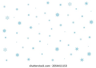 Vector white background with snowflakes. New Year or Christmas pattern. Design element