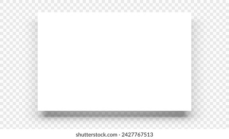 Vector White Banner with Realistic Shadow on Transparent Background. Clean Template for Business Website Banner Promotion. Vector Illustration.