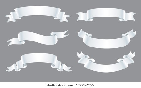 Vector White Banner. Ribbon Banner.