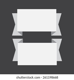vector white banners ribbons on a black background.