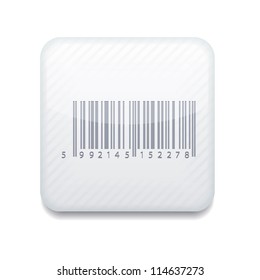 Vector white bar code icon. Eps10. Easy to edit