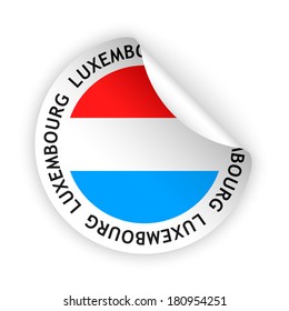 vector white bent sticker with flag of the luxembourg
