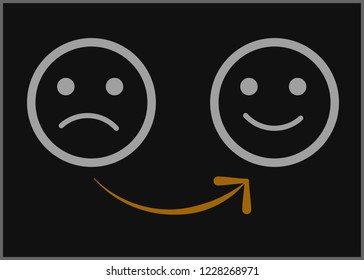 vector white bent sticker with smiling face