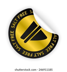 vector white bent sticker with symbol of salt free