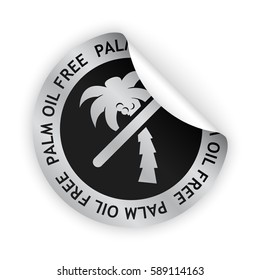 vector white bent sticker with symbol of palm oil free