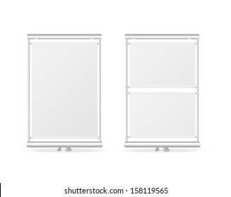 Vector white billboard screen template, isolated 