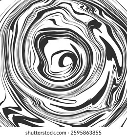 Vector white black background of swirling optical illusion