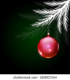 Vektor-weiße Weihnachten mit rotem Ball