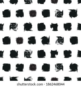 Vector white black dots squares seamless pattern