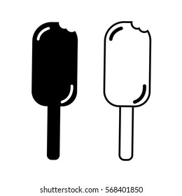 Vector of white and black ice creams.