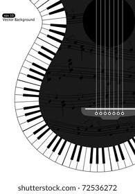 Vector white and black musical background