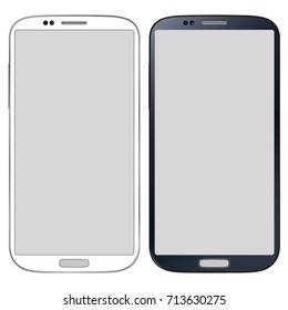 Vector white and black phone, for chat interface. Flat UI . Vector design for infographic