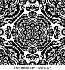 Vector white and black seamless pattern