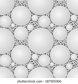 Vector white and black seamless simple pattern - square texture with bubbles. Geometric modern graphic background