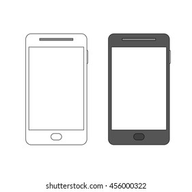 Vector of white and black smartphone