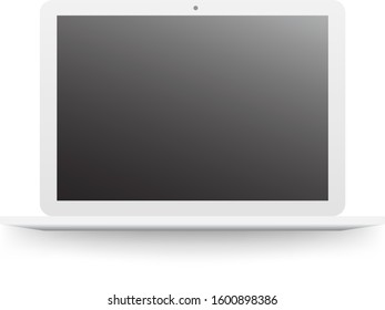 Vector White blank laptop isolated from background. 