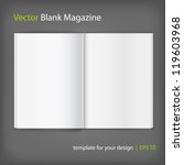 Vector white blank magazine spread. Template for your design
