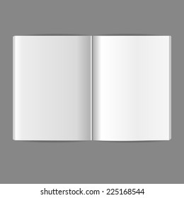 Vector White Blank Magazine Spread. Template For Your Design