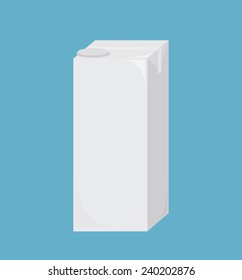 Vector of white blank milk or juice tall carton boxes for branding