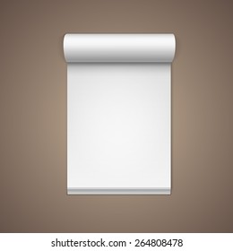 Vector White Blank Paper Note Notebook Notepad Page Isolated on Background