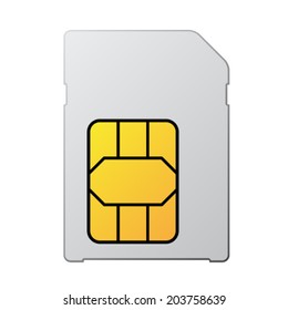 vector white blank sim card