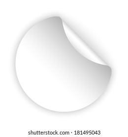 vector white blank template sticker with light shadow