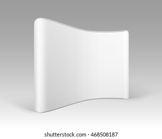Vector White Blank Trade Exhibition Pop Up Stands for Presentation Isolated on White Background