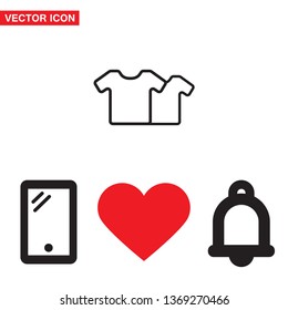 Vector White Blank Tshirt Icon Symbol
