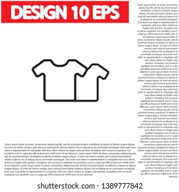 Vector White Blank Tshirt Icon Symbol . Lorem Ipsum Illustration design