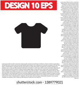 Vector White Blank Tshirt Icon Symbol . Lorem Ipsum Illustration design