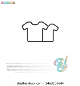 Vector White Blank Tshirt Icon Symbol . Lorem Ipsum Illustration design