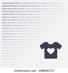 Vector White Blank Tshirt Icon Symbol . Lorem Ipsum Illustration design