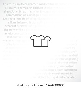 Vector White Blank Tshirt Icon Symbol . Lorem Ipsum Illustration design
