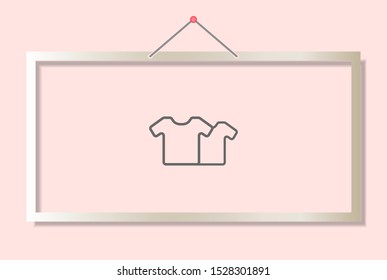 Vector White Blank Tshirt Icon Symbol . Lorem Ipsum Illustration design