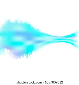 Vector white and blue background. Beautiful watercolor blue stains on white background.
