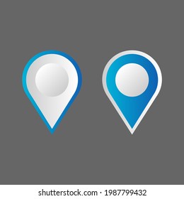 Vector white and blue colored map pin icon. Easy to edit and scalable to any size.