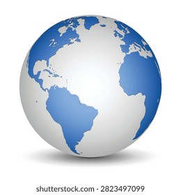 vector white and blue globe