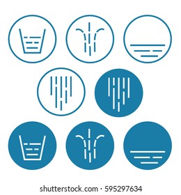 Vector white and blue water icons set