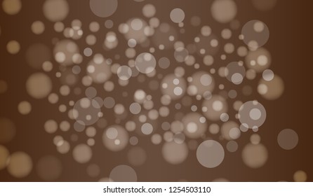 Vector white bokeh with brown background