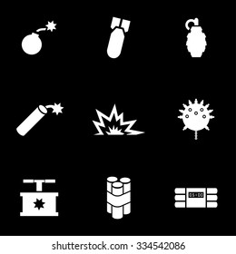 Vector white bomb icon set.