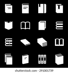 Vector white book icon set.
