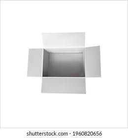 Vector white box isolated on white background, empty box, design element