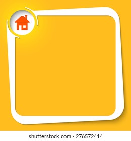 Cuadro blanco vectorial para el texto y el icono principal