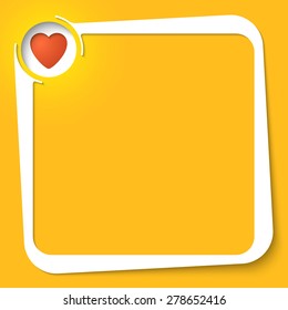 Vector white box for your text and heart icon
