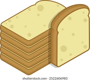 Vector white bread illustration, editable