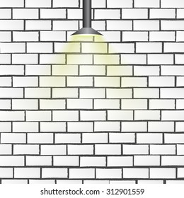 Vector: White brick wall background